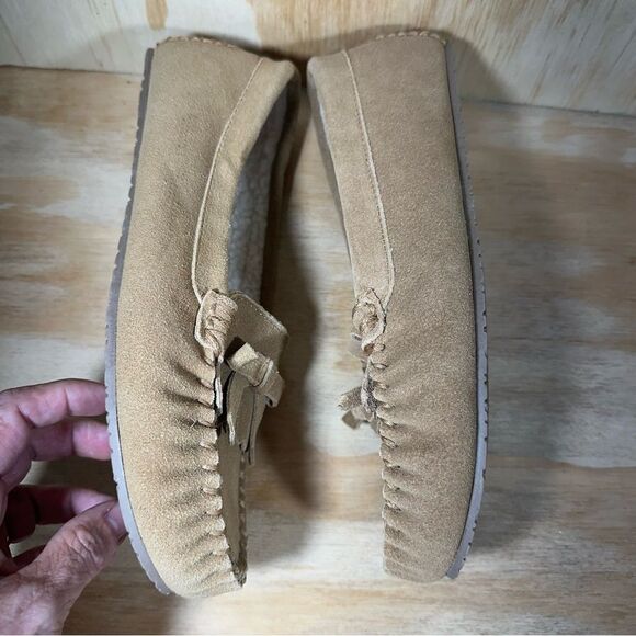 Minnetonka Tan Suede Moccasin Slippers Women’s Size 8 - Picture 3 of 9